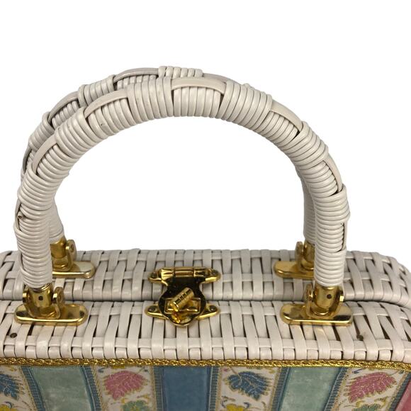 Vintage Wicker Purse Handbag Grandma Chic - Picture 5 of 16